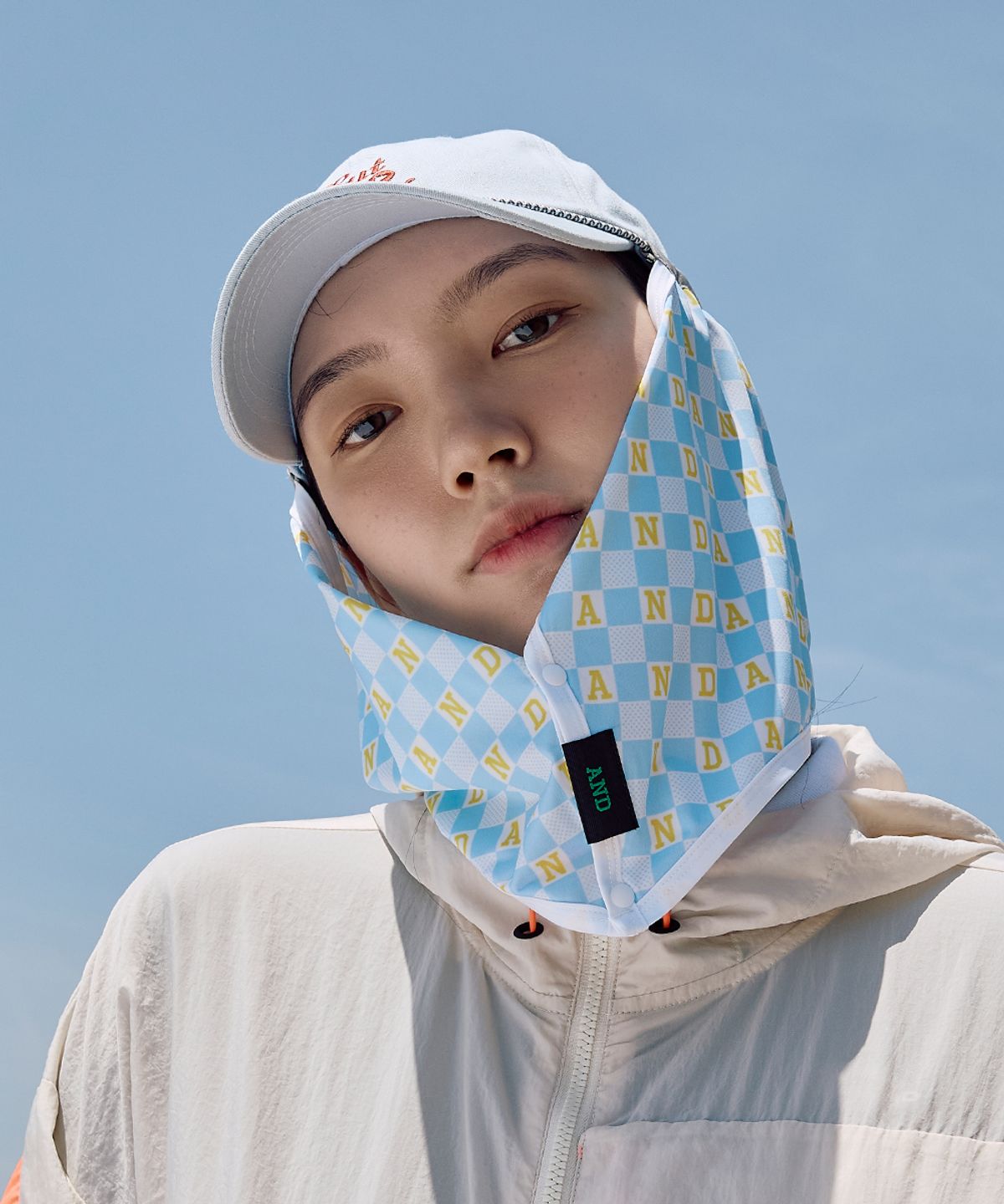 앤드 골프(AND GOLF) UV Scarf Birds eye Blue