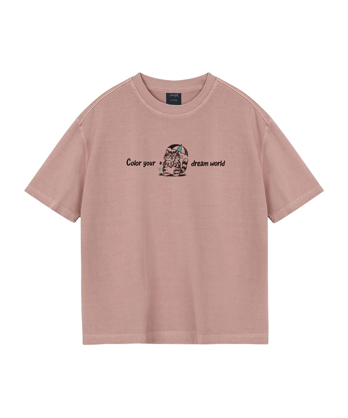 와일드락(WILDROCK) Hollysheesh Dream Coloring Cat 피그먼트 오버핏 반팔 티셔츠_6 COL (크롭 포함)