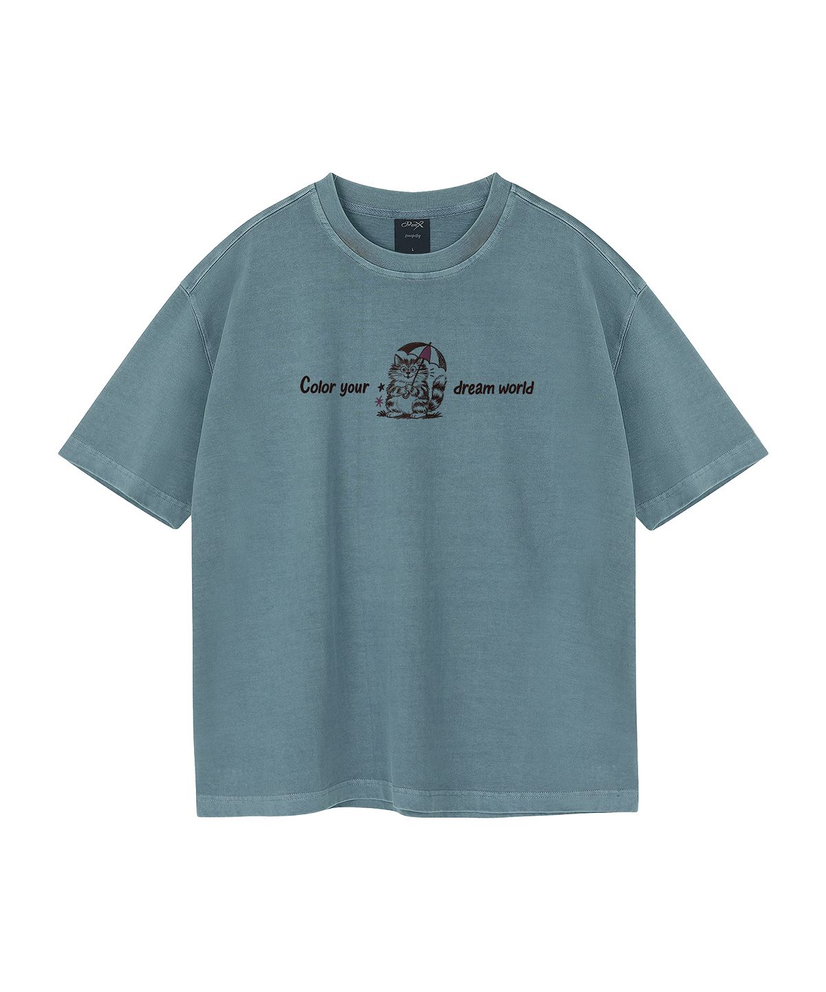 와일드락(WILDROCK) Hollysheesh Dream Coloring Cat 피그먼트 오버핏 반팔 티셔츠_6 COL (크롭 포함)