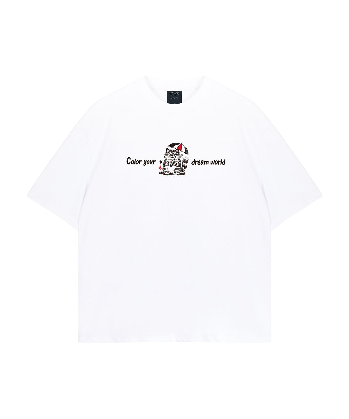와일드락(WILDROCK) Hollysheesh Dream Coloring Cat 피그먼트 오버핏 반팔 티셔츠_6 COL (크롭 포함)