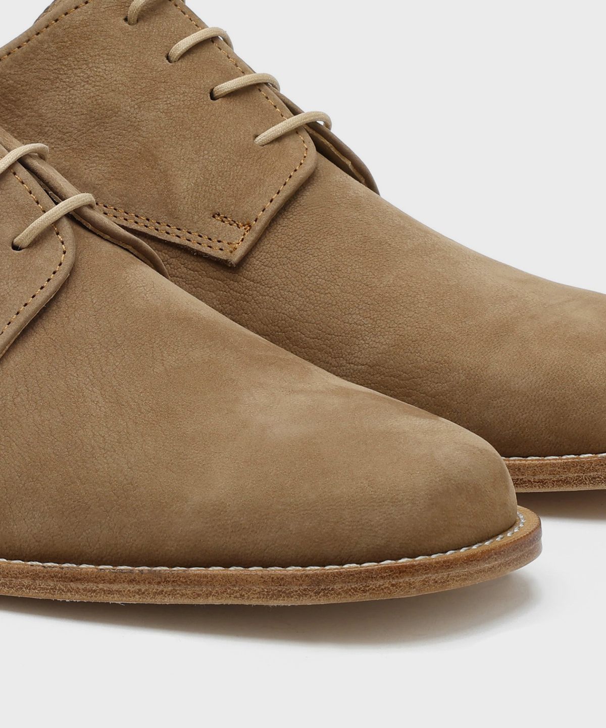 피렌체 아뜨리에(FIRENZE ATELIER) [홍창] Merlin_미니멀 세미스퀘어 더비 8430 [BEIGE NUBUCK]