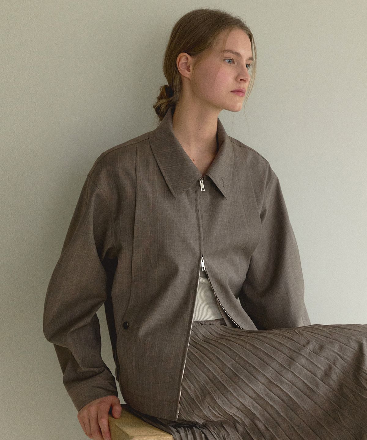 오떼뜨(OCTETTE) BOY BLOUSON JK_BROWN
