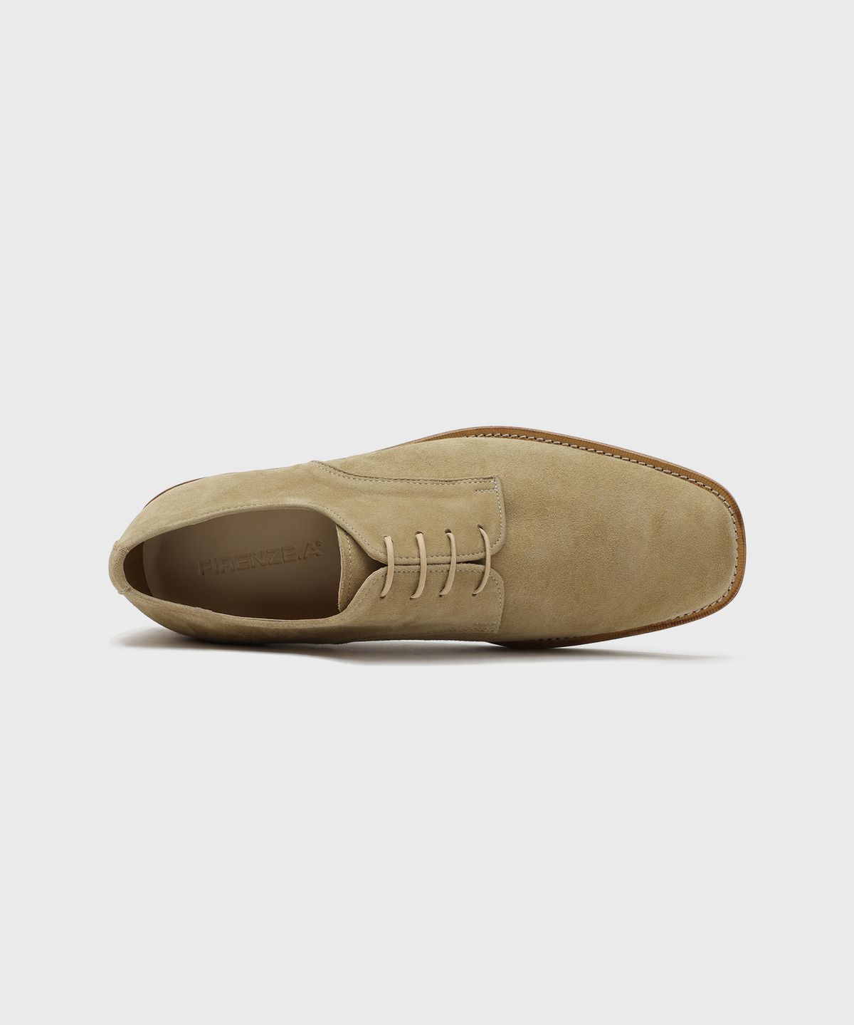 피렌체 아뜨리에(FIRENZE ATELIER) [홍창] Merlin_미니멀 세미스퀘어 더비 8430 [ASH BEIGE SUEDE]