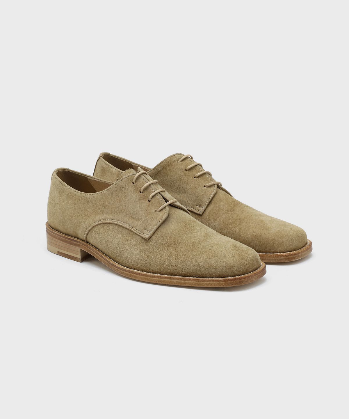 피렌체 아뜨리에(FIRENZE ATELIER) [홍창] Merlin_미니멀 세미스퀘어 더비 8430 [ASH BEIGE SUEDE]