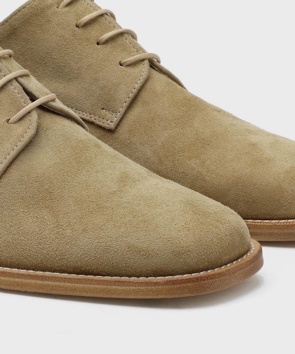 피렌체 아뜨리에(FIRENZE ATELIER) [홍창] Merlin_미니멀 세미스퀘어 더비 8430 [ASH BEIGE SUEDE]
