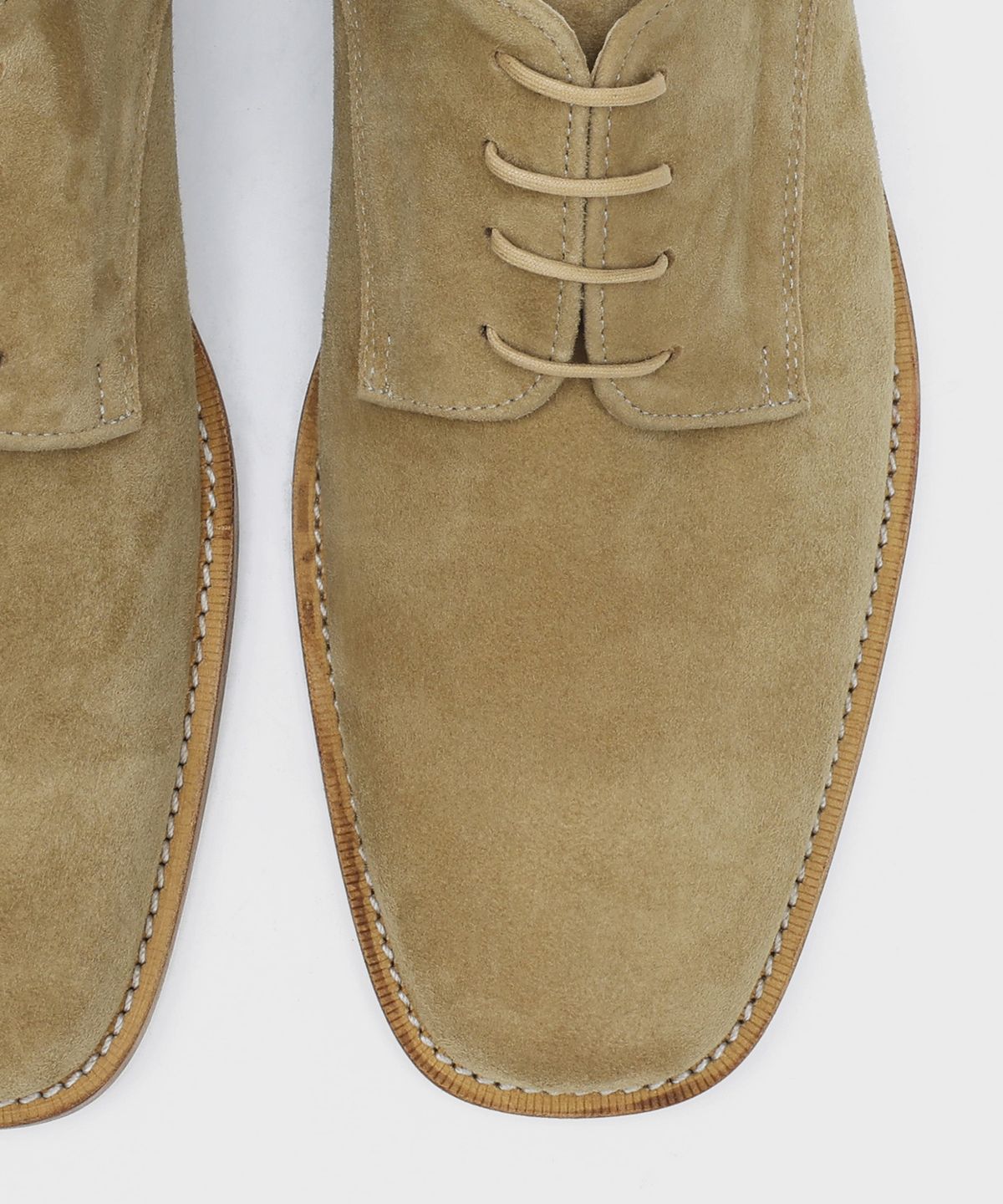 피렌체 아뜨리에(FIRENZE ATELIER) [홍창] Merlin_미니멀 세미스퀘어 더비 8430 [ASH BEIGE SUEDE]