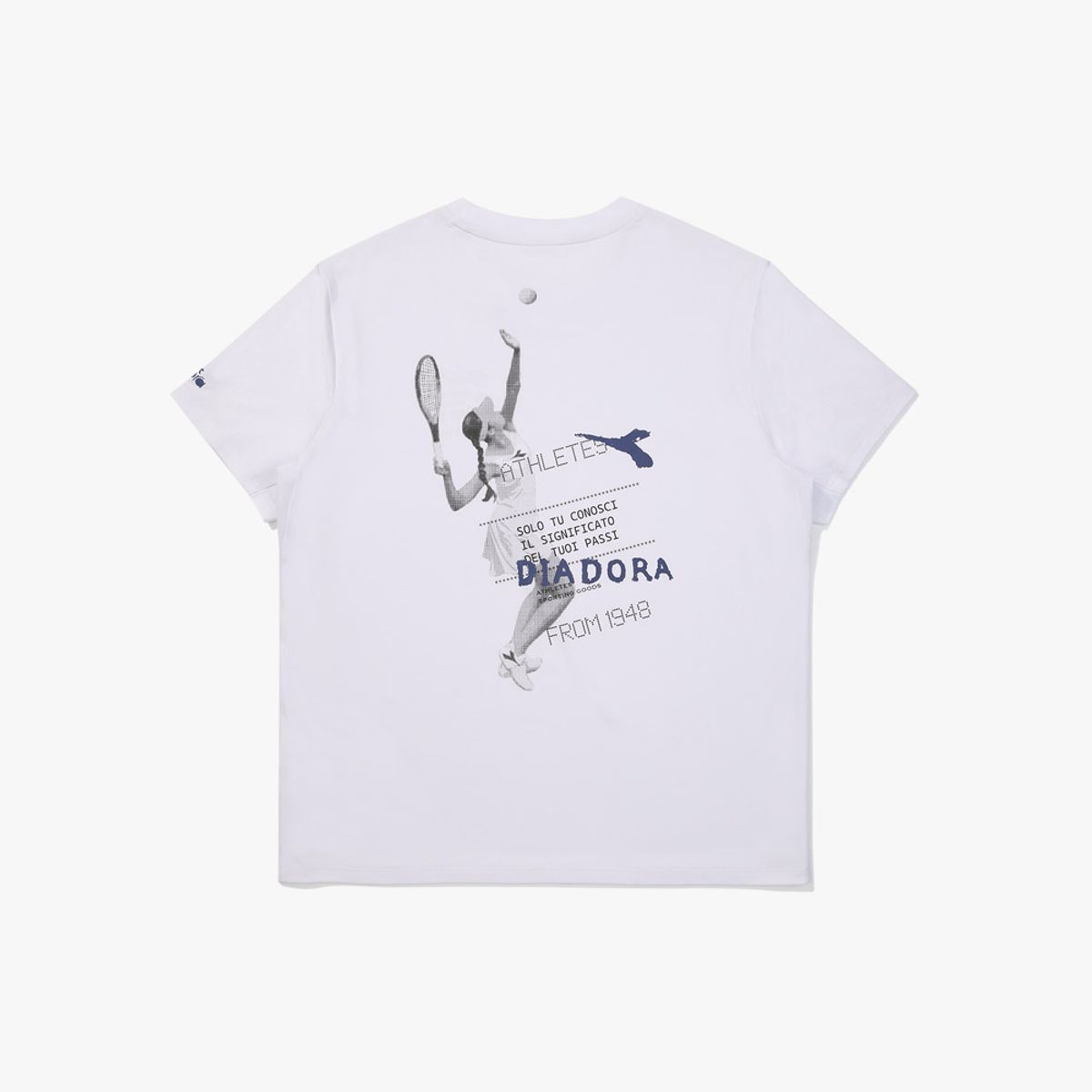 디아도라(diadora) 크로스코트 퍼포먼스 그래픽 반팔 티셔츠 WHITE