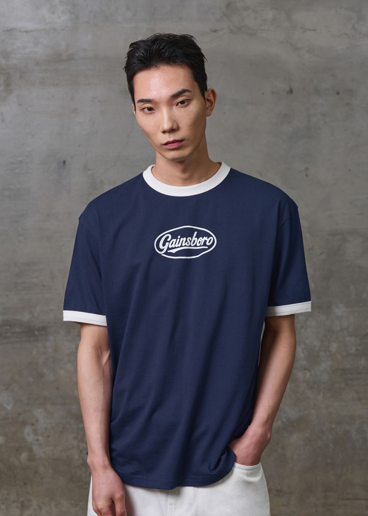 게인스보로(GAINSBORO) 써클 팀로고 링거 티셔츠 3COLOR