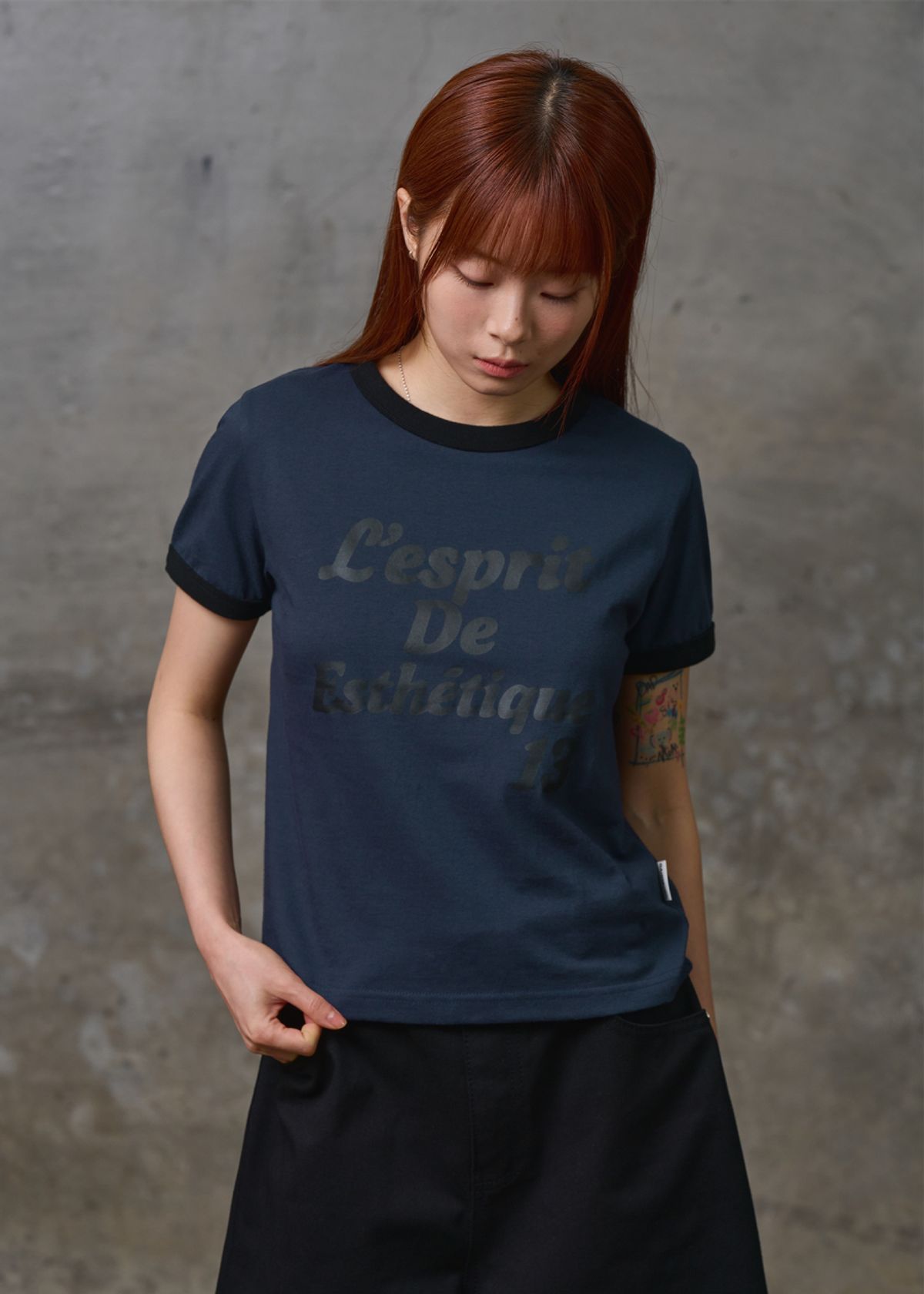 게인스보로(GAINSBORO) L’esprit 링거 티셔츠(세미크롭) 3COLOR