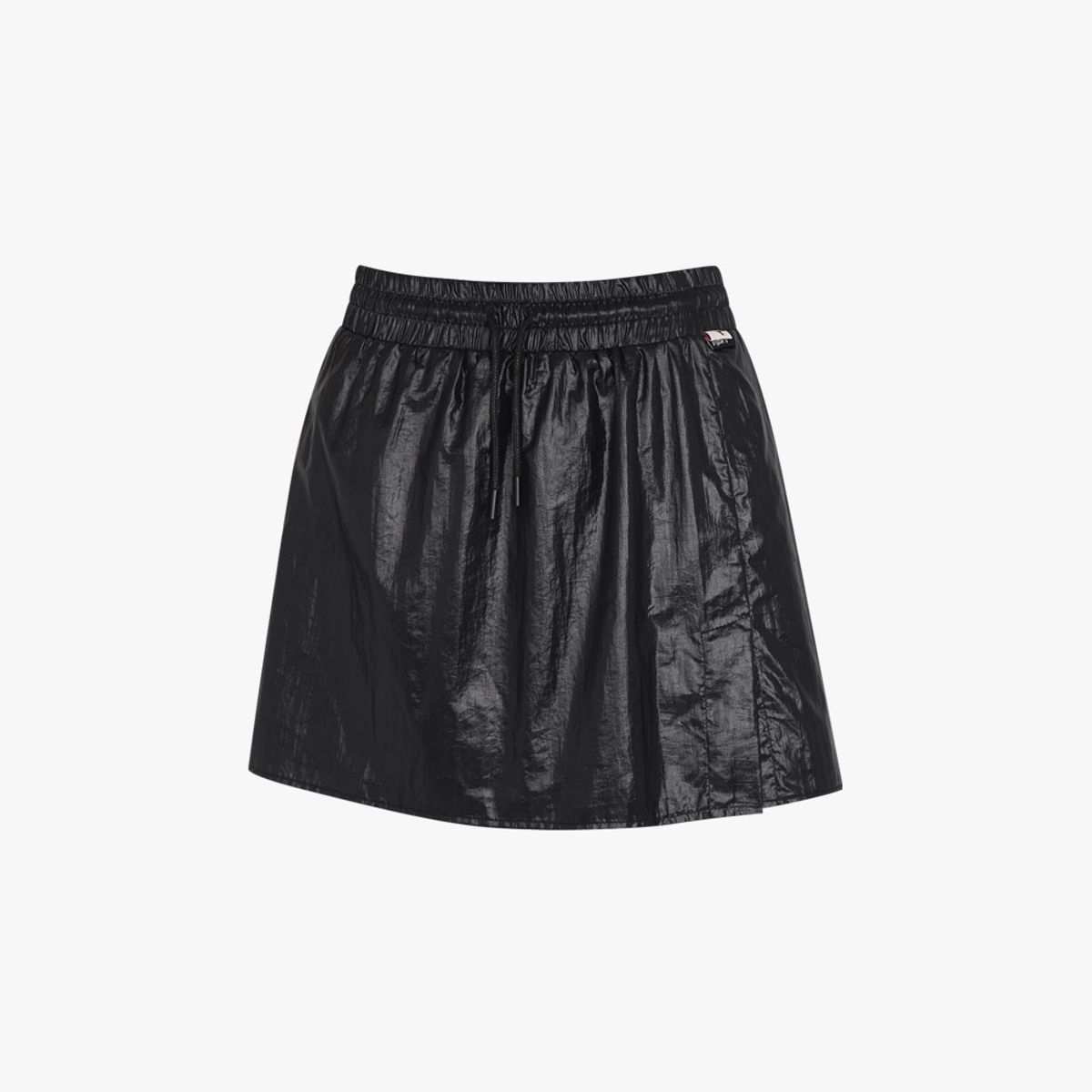 디아도라(diadora) 크로스코트 페이크 레더 스커트 BLACK