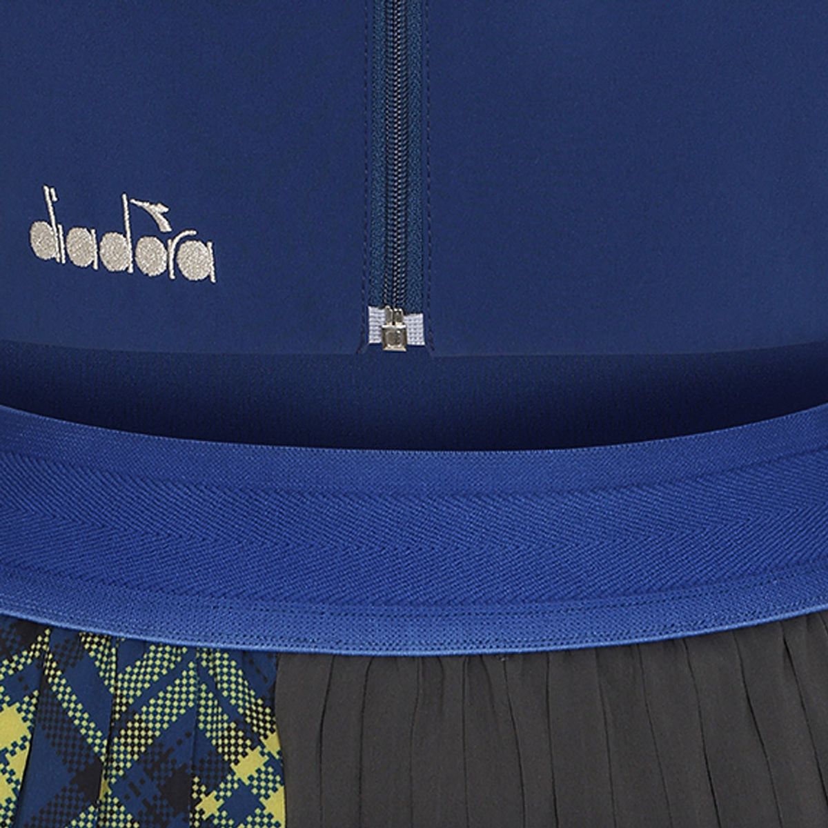 디아도라(diadora) 크로스코트 체크 배색 퍼포먼스 원피스 BLUE