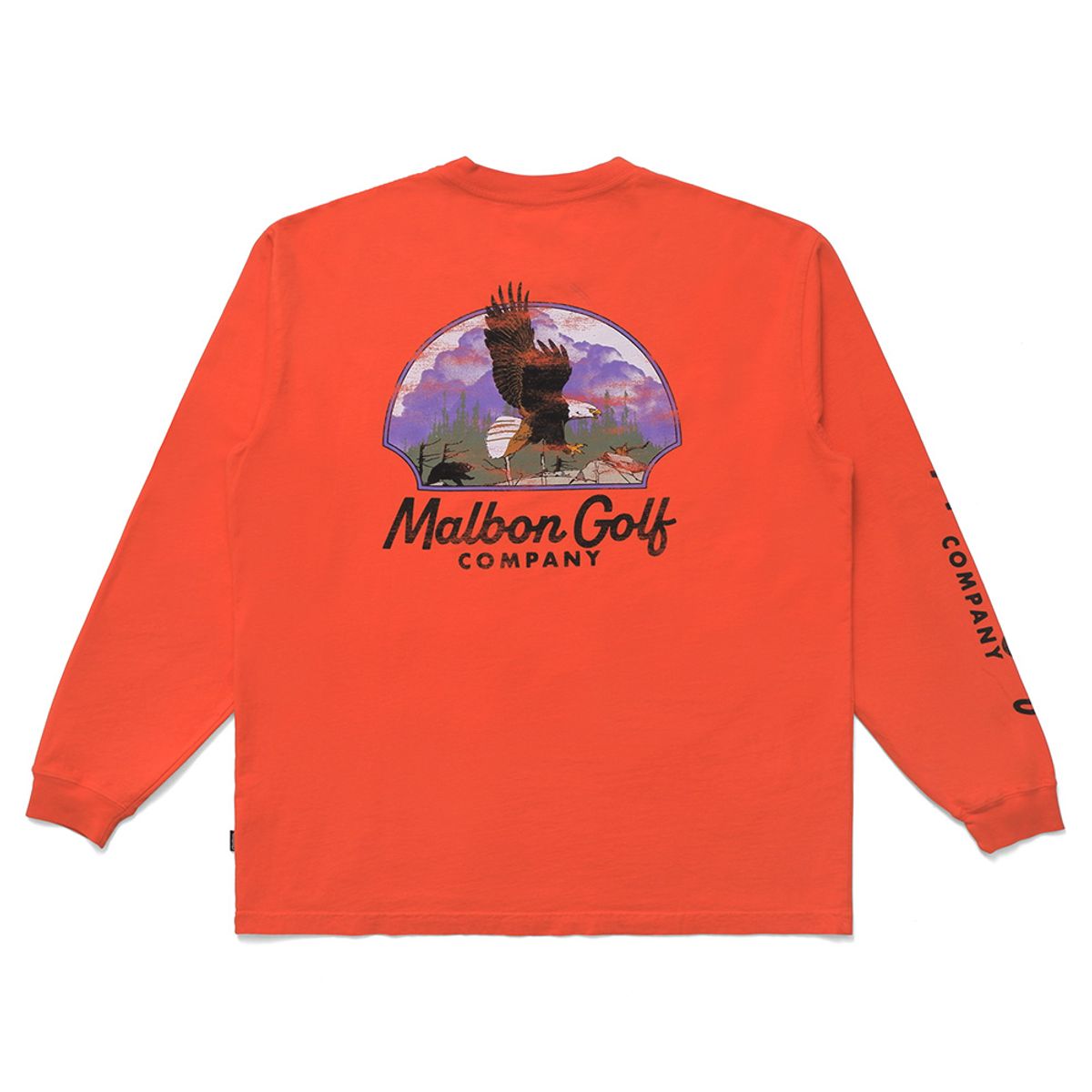 말본 골프(MALBON GOLF) [LAST FRONTIER] 독수리 긴팔 라운드 티셔츠 DARK ORANGE (MAN)