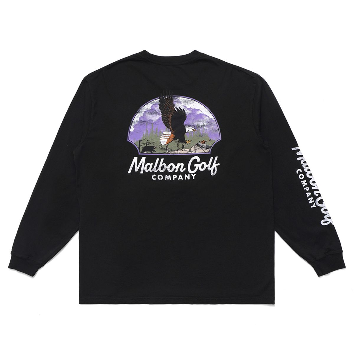 말본 골프(MALBON GOLF) [LAST FRONTIER] 독수리 긴팔 라운드 티셔츠 BLACK (MAN)