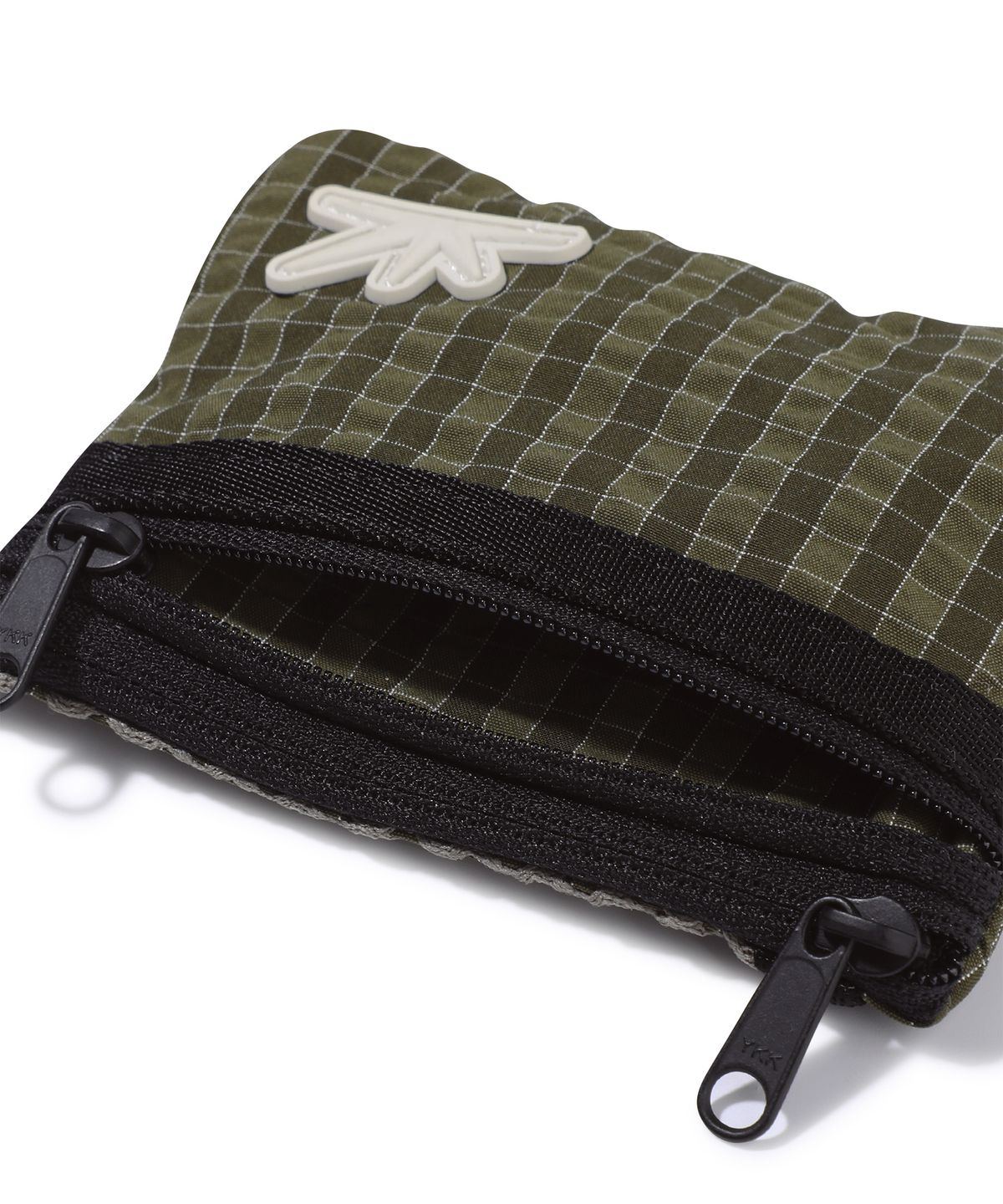 썬러브(SUNLOVE) Zip Card Pouch Olive Grid