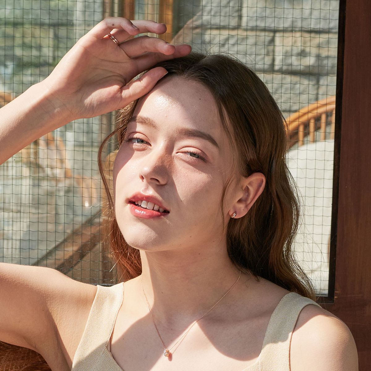 러비앤비(LOVEENB) [14K gold] 베니 큐빅 원터치 귀걸이