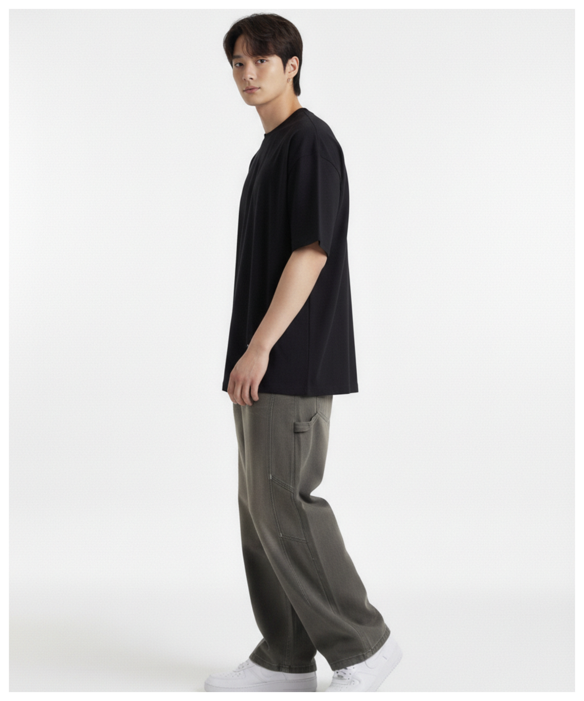 더블제이디(DOUBLE JD) 지퍼 베어 반팔티 (블랙)