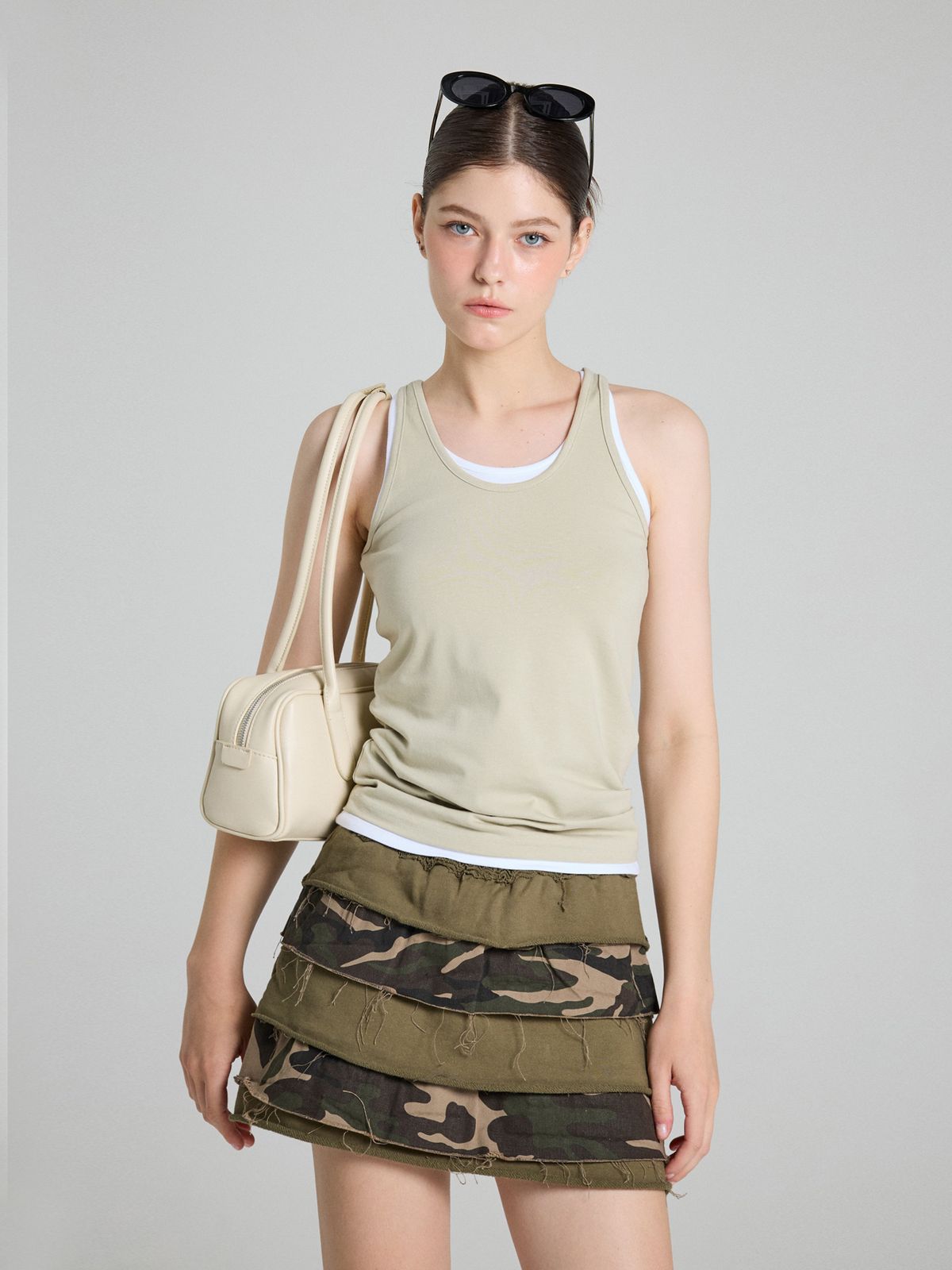 샐러드바구니(SALAD BAGUNI) Deep back basic tank - white