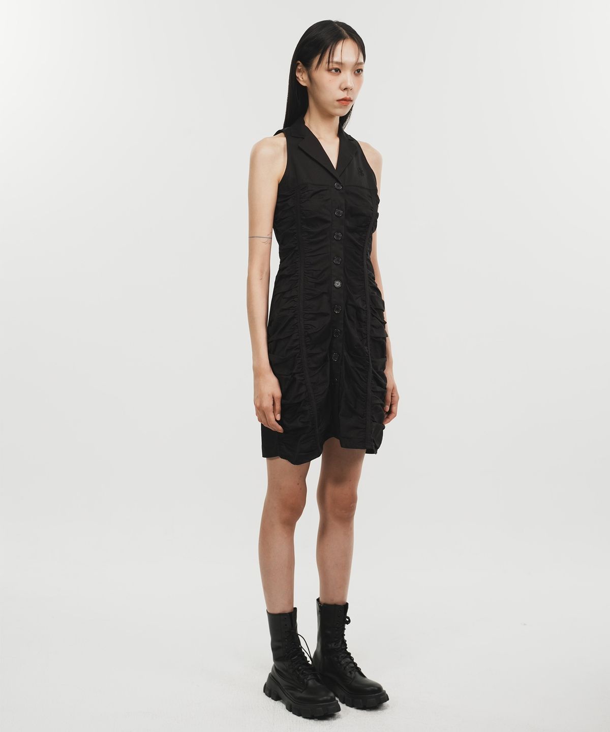 페노메논시퍼(PHENOMENON SEEPER) SHIRRING MINI DRESS
