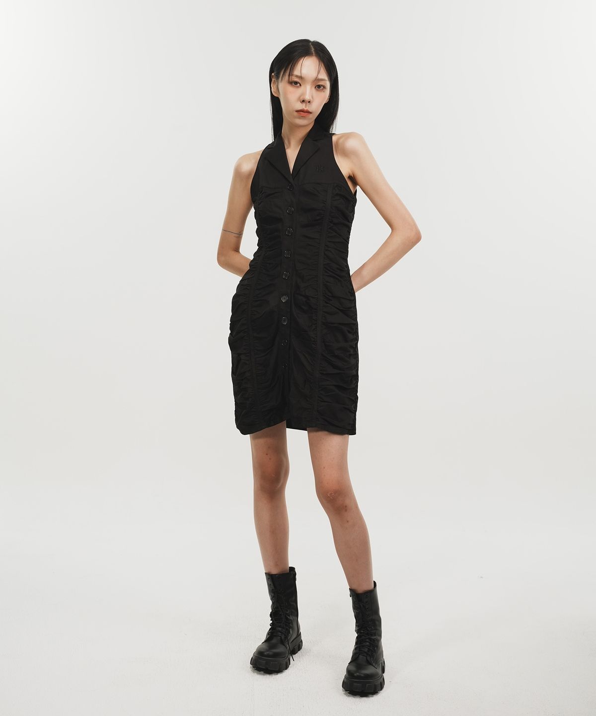 페노메논시퍼(PHENOMENON SEEPER) SHIRRING MINI DRESS
