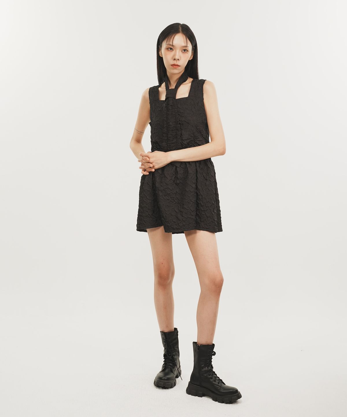 페노메논시퍼(PHENOMENON SEEPER) SHIRRING RAINDROP DRESS