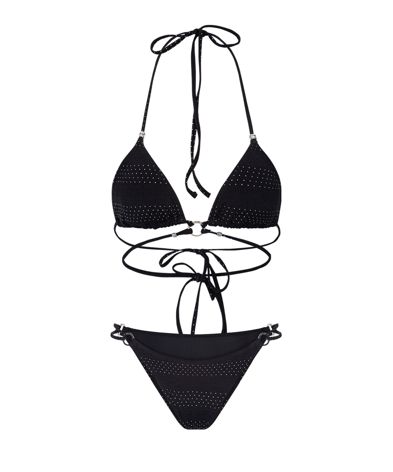 MUSINSA公式 | PLEASENOFOLLOW Neve O-ring Strap Bikini (Black)