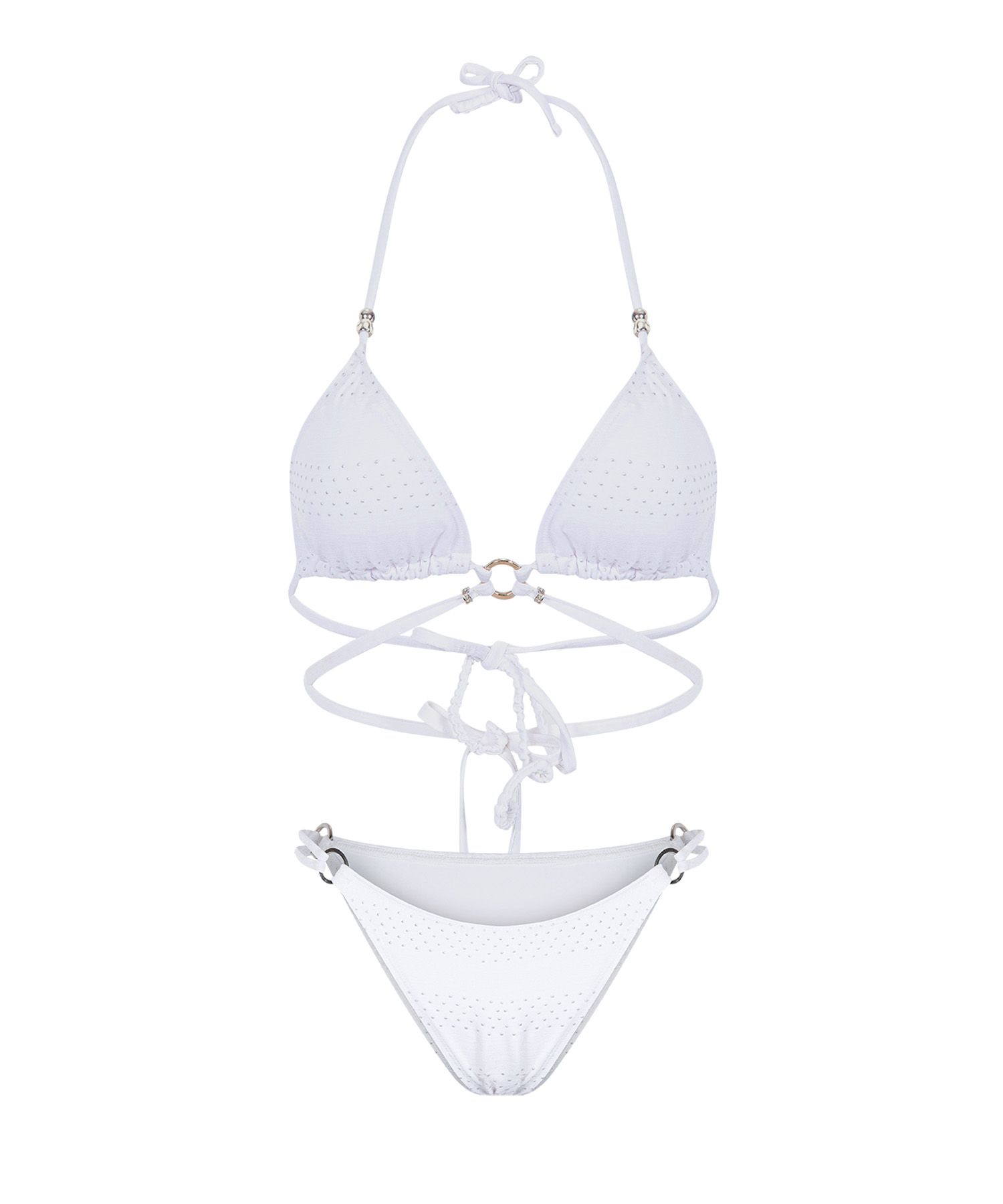 MUSINSA | PLEASENOFOLLOW Neve O-ring Strap Bikini (White)