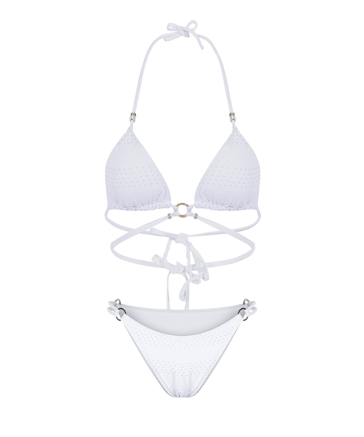 플리즈노팔로우(PLEASENOFOLLOW) Neve O-ring Strap Bikini (White)