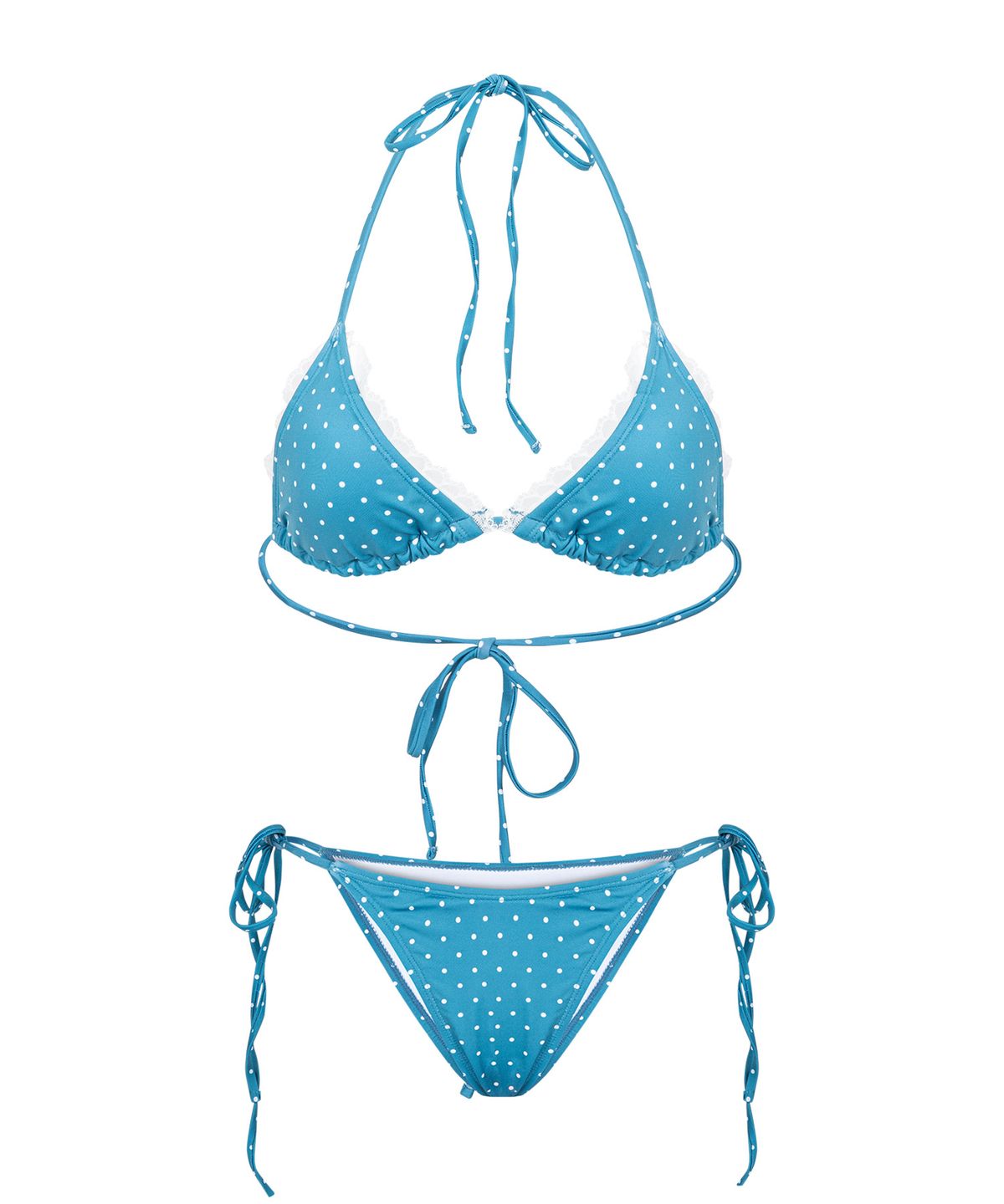 플리즈노팔로우(PLEASENOFOLLOW) Kiki Dot Lace Bikini (Turquoise)