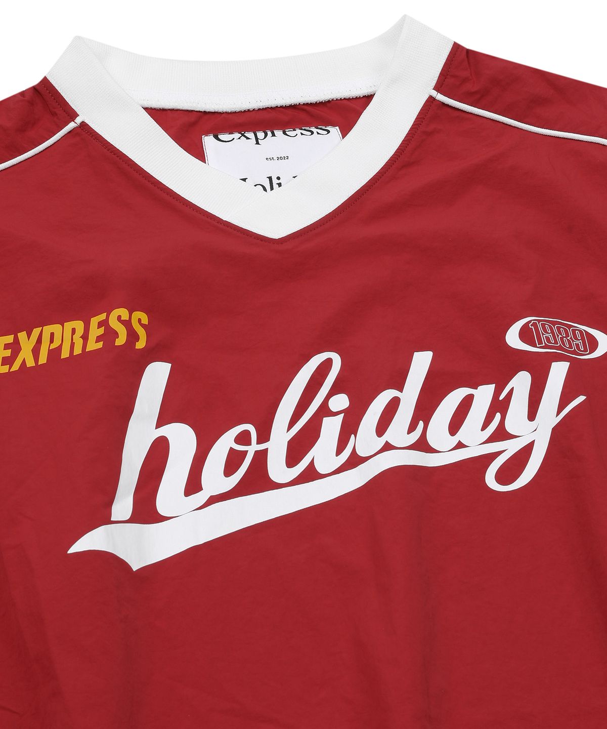익스프레스홀리데이(EXPRESSHOLIDAY) 어센틱 나일론 하프 티셔츠_레드