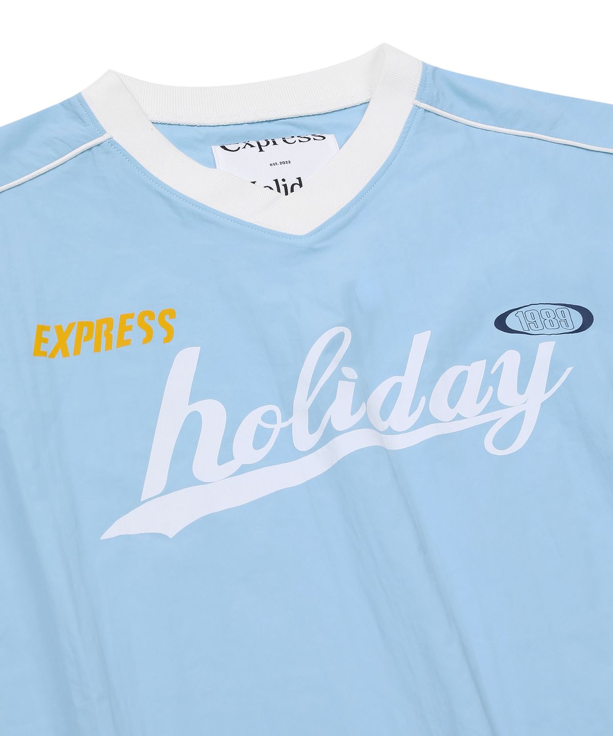 익스프레스홀리데이(EXPRESSHOLIDAY) 어센틱 나일론 하프 티셔츠_스카이 블루
