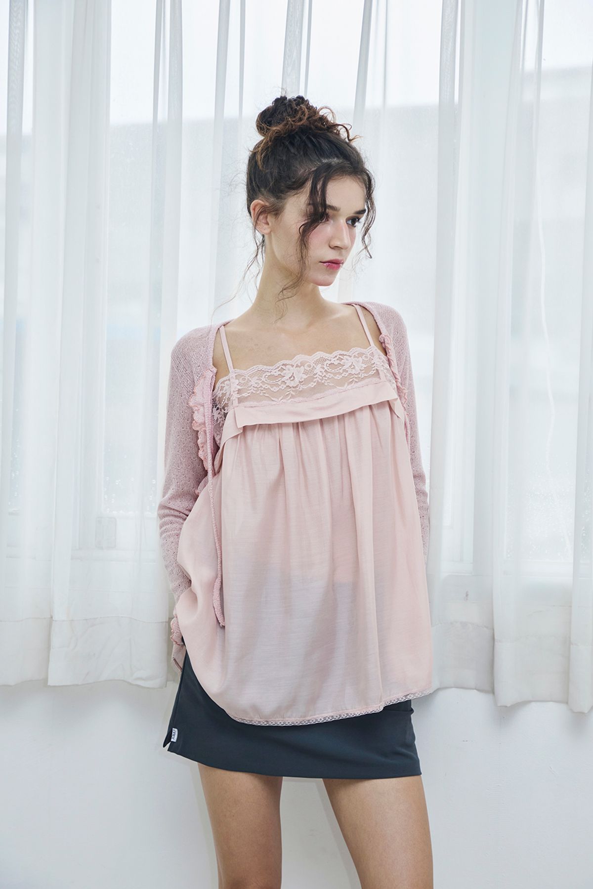 카프리슈(CAPRICIEUX) Faye frill bolero_pink