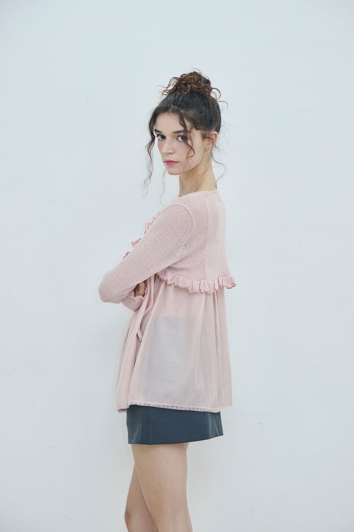 카프리슈(CAPRICIEUX) Faye frill bolero_pink