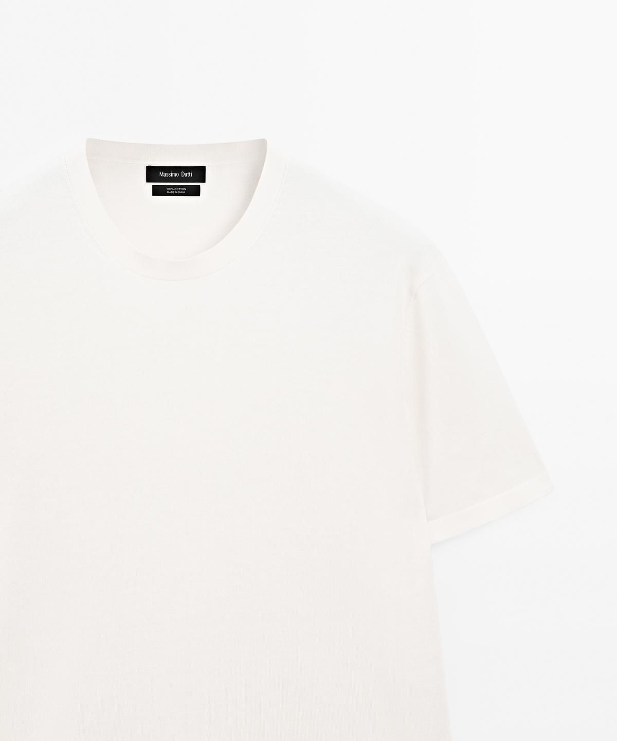 마시모두띠(MASSIMO DUTTI) 100% 코튼 반팔 니트 스웨터
