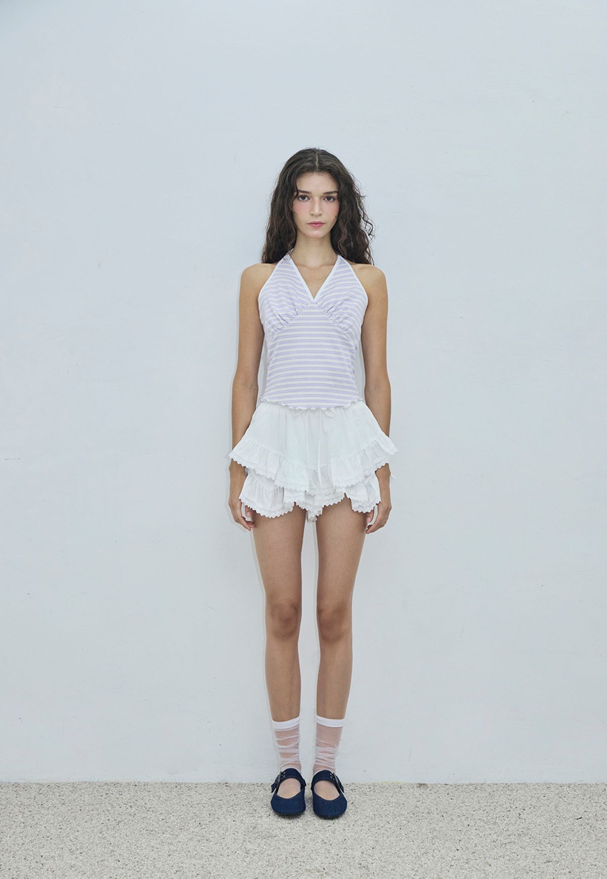 카프리슈(CAPRICIEUX) Cleo stripe  top_lavender