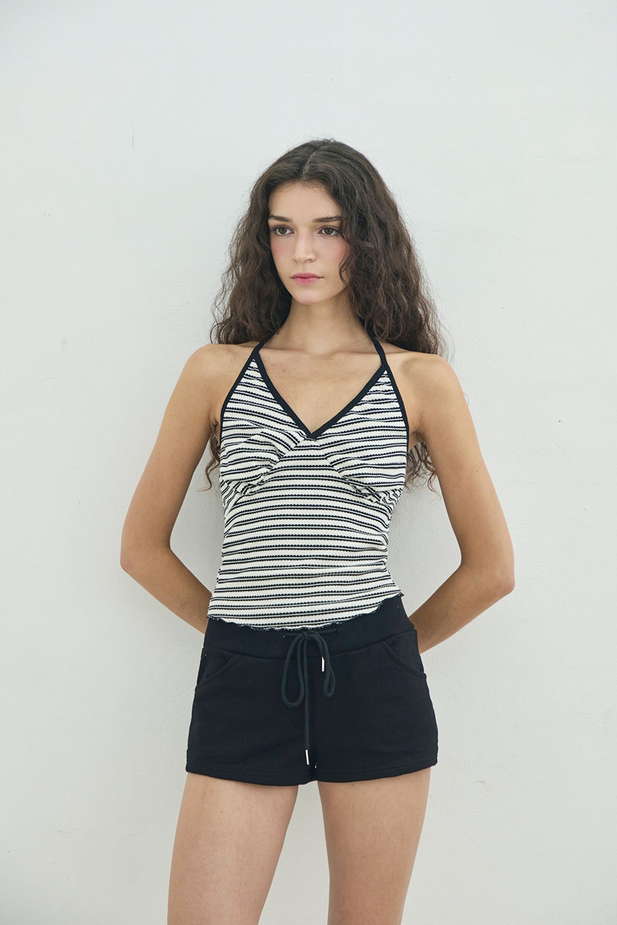 카프리슈(CAPRICIEUX) Cleo stripe  top_black