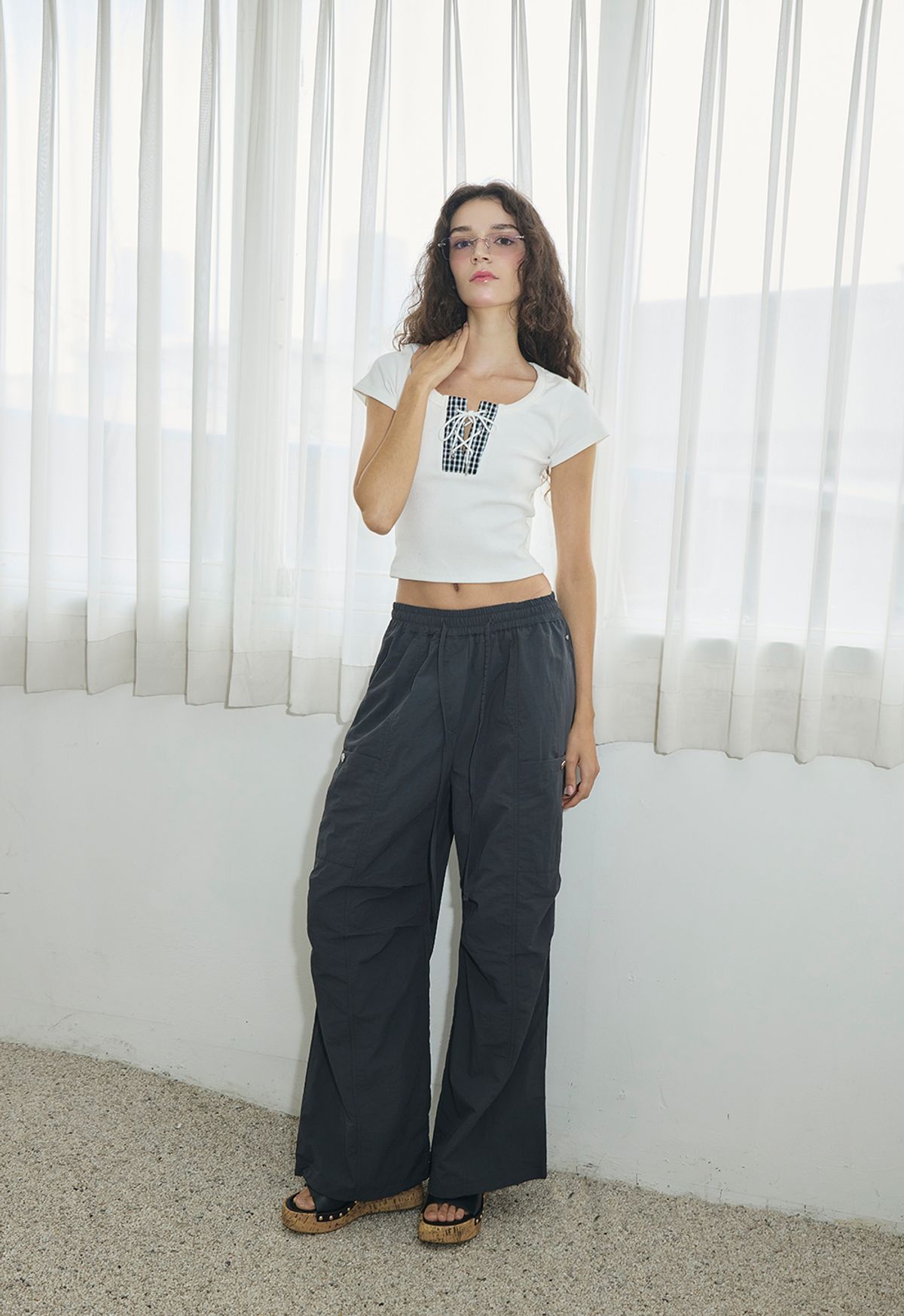 카프리슈(CAPRICIEUX) Aura cargo pants_charcoal
