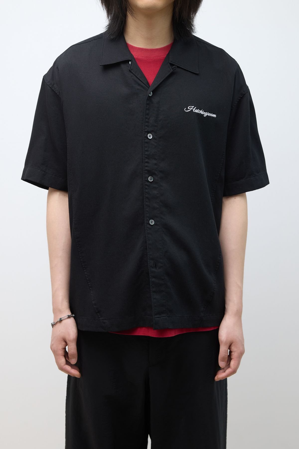 해칭룸(HATCHINGROOM) Camp Collar Shirt Tencel Black