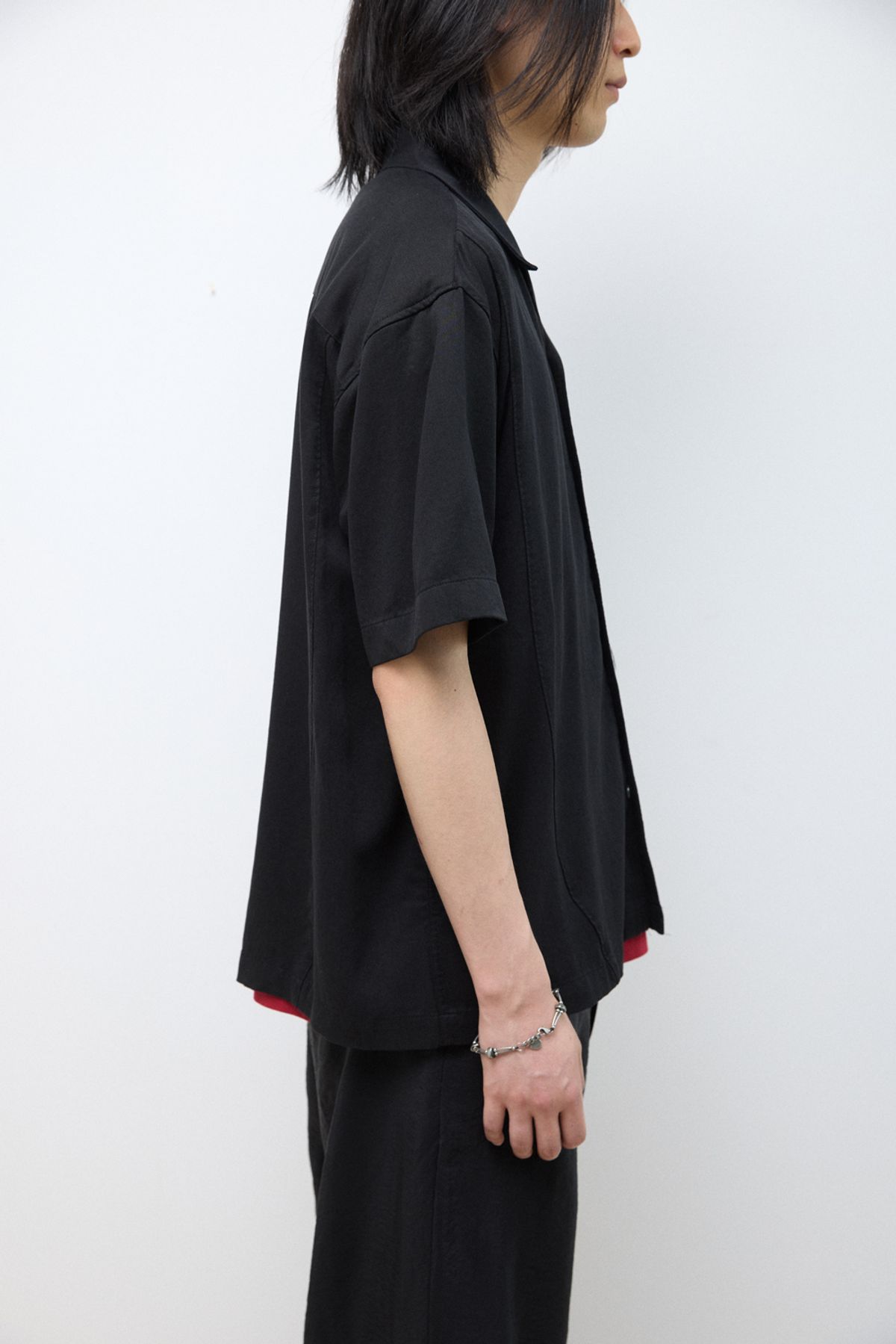 해칭룸(HATCHINGROOM) Camp Collar Shirt Tencel Black