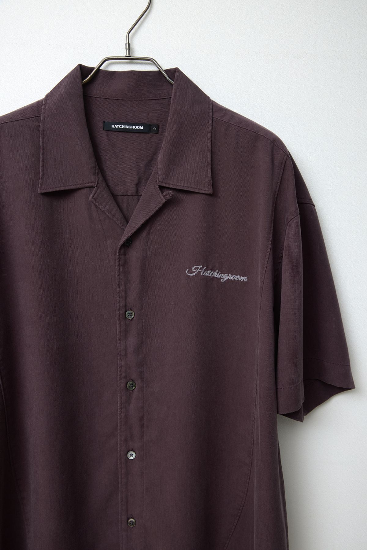 해칭룸(HATCHINGROOM) Camp Collar Shirt Tencel Dark Purple