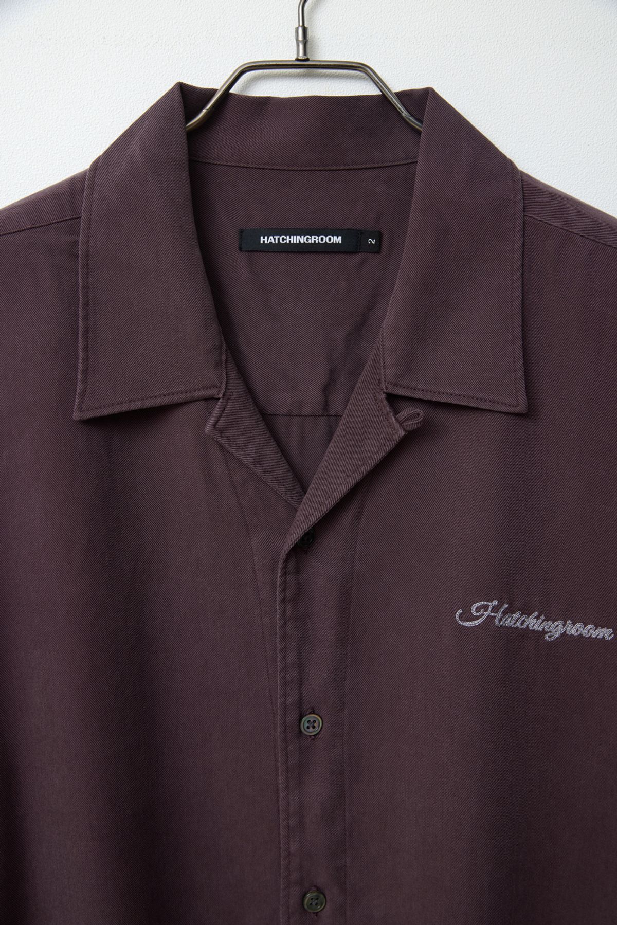 해칭룸(HATCHINGROOM) Camp Collar Shirt Tencel Dark Purple