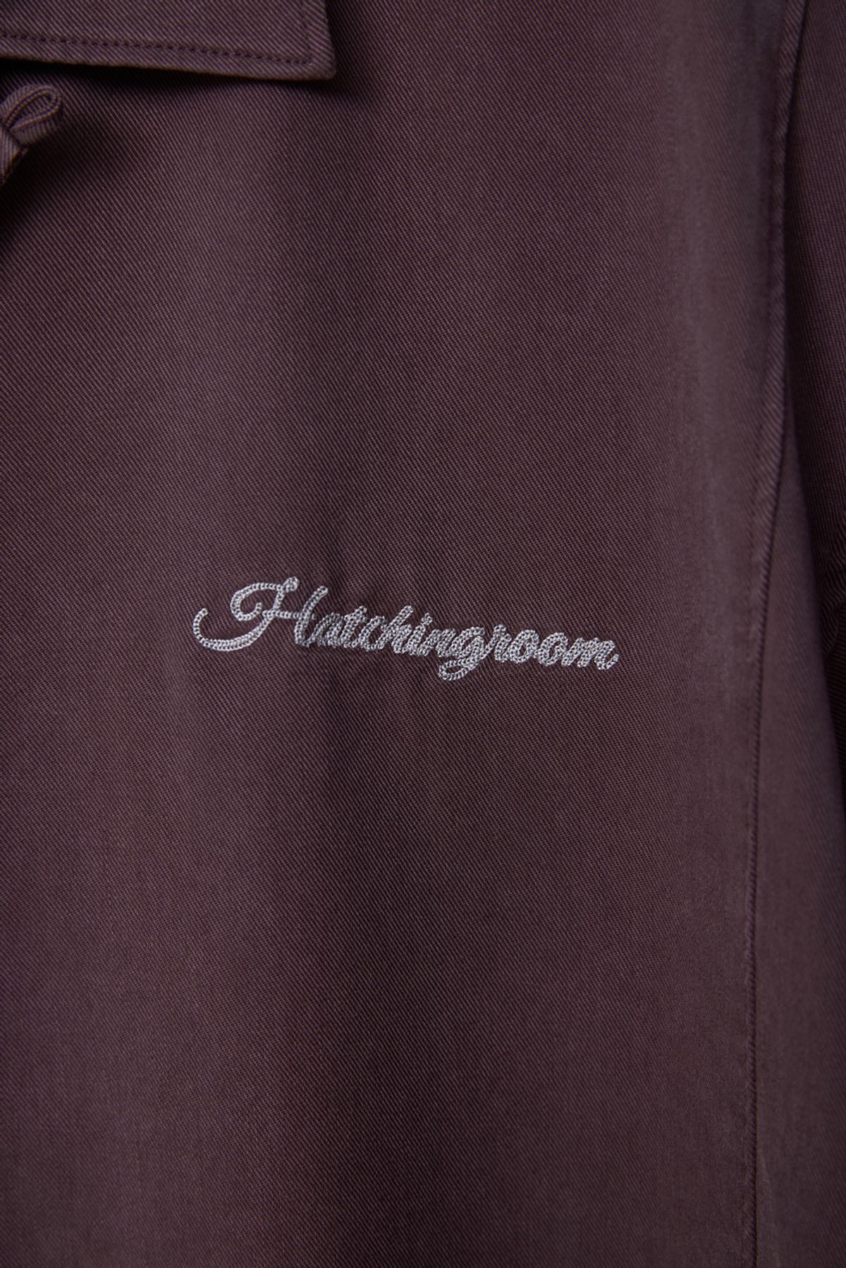 해칭룸(HATCHINGROOM) Camp Collar Shirt Tencel Dark Purple