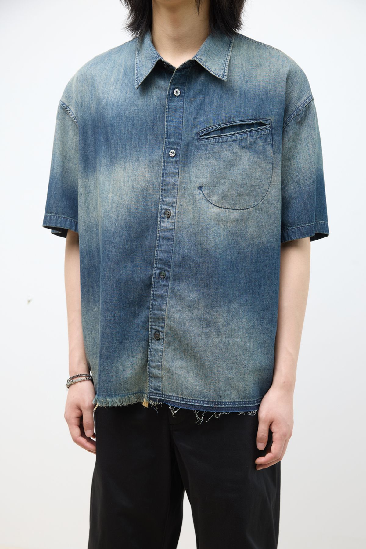 해칭룸(HATCHINGROOM) Over Shirt Denim Blue