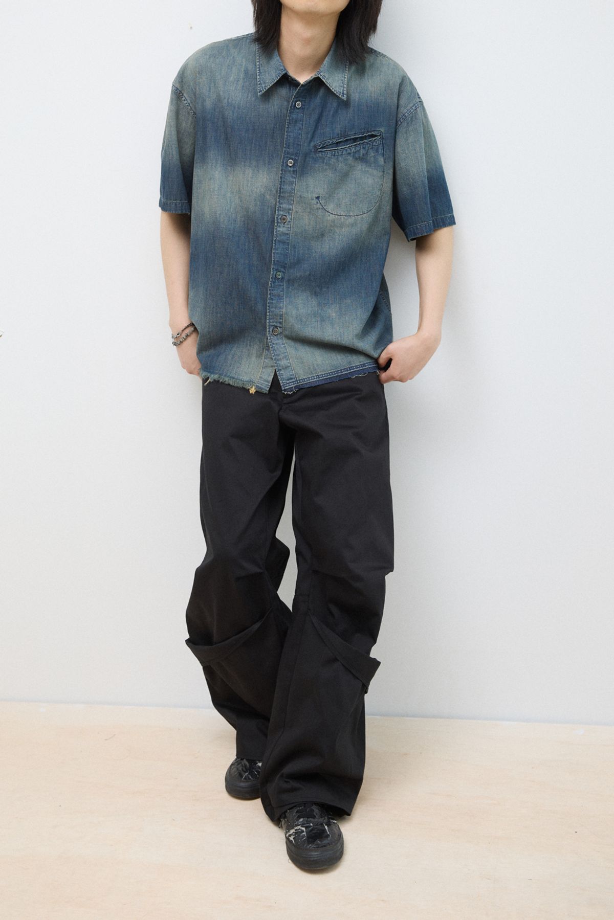해칭룸(HATCHINGROOM) Over Shirt Denim Blue