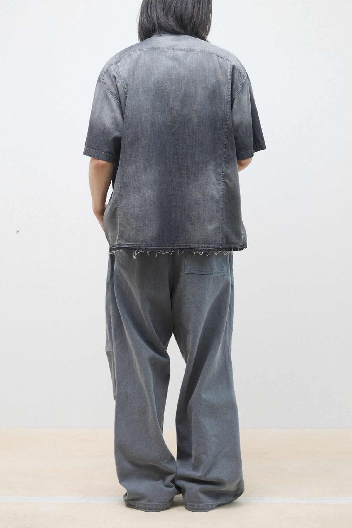 해칭룸(HATCHINGROOM) Over Shirt Denim Grey