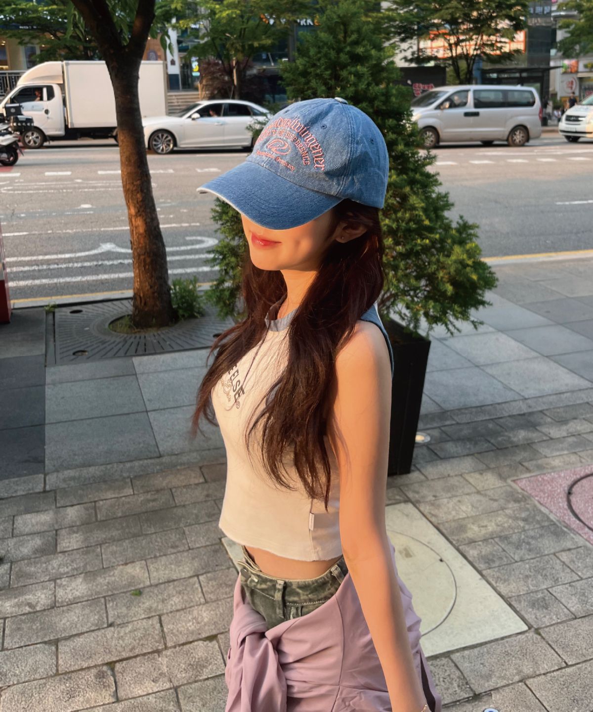 피마다지윈(PIMADAZIWIN) Denim Logo Ballcap_[Medium Blue]