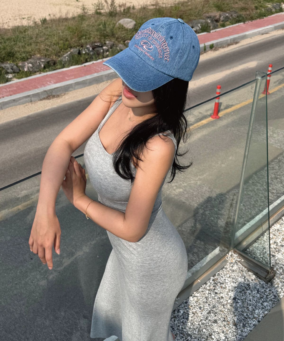 피마다지윈(PIMADAZIWIN) Denim Logo Ballcap_[Medium Blue]