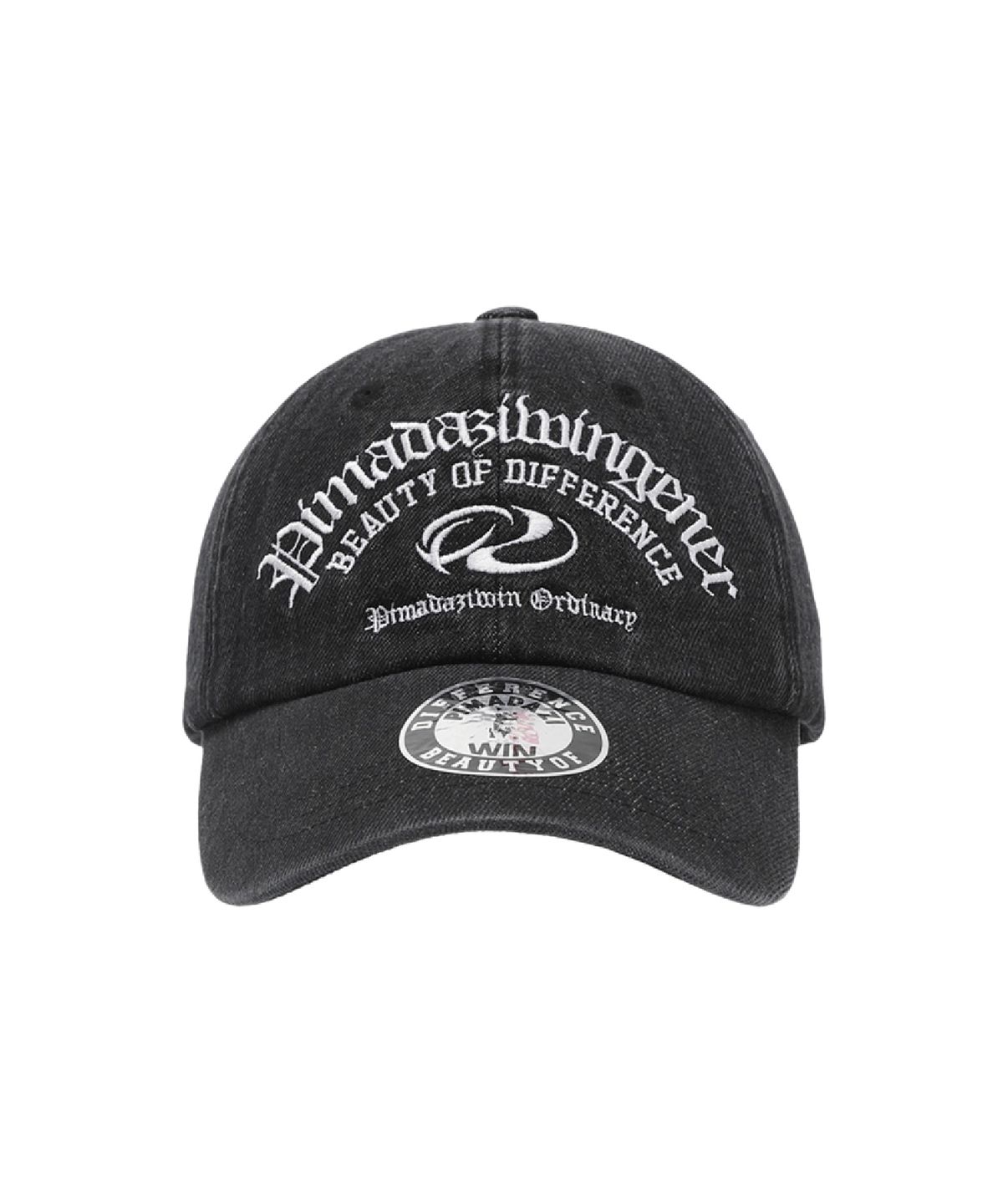 피마다지윈(PIMADAZIWIN) Denim Logo Ballcap_[Black Charcoal]