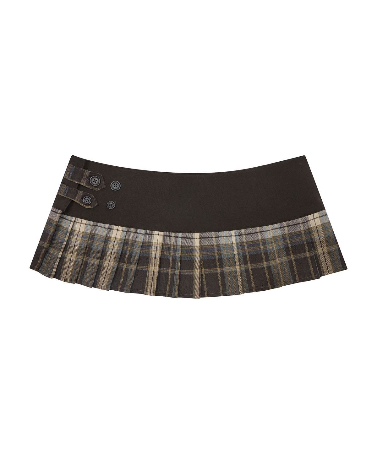 라티젠(LARTIGENT) L19 CHECK PLEATS WRAP SET(BROWN)