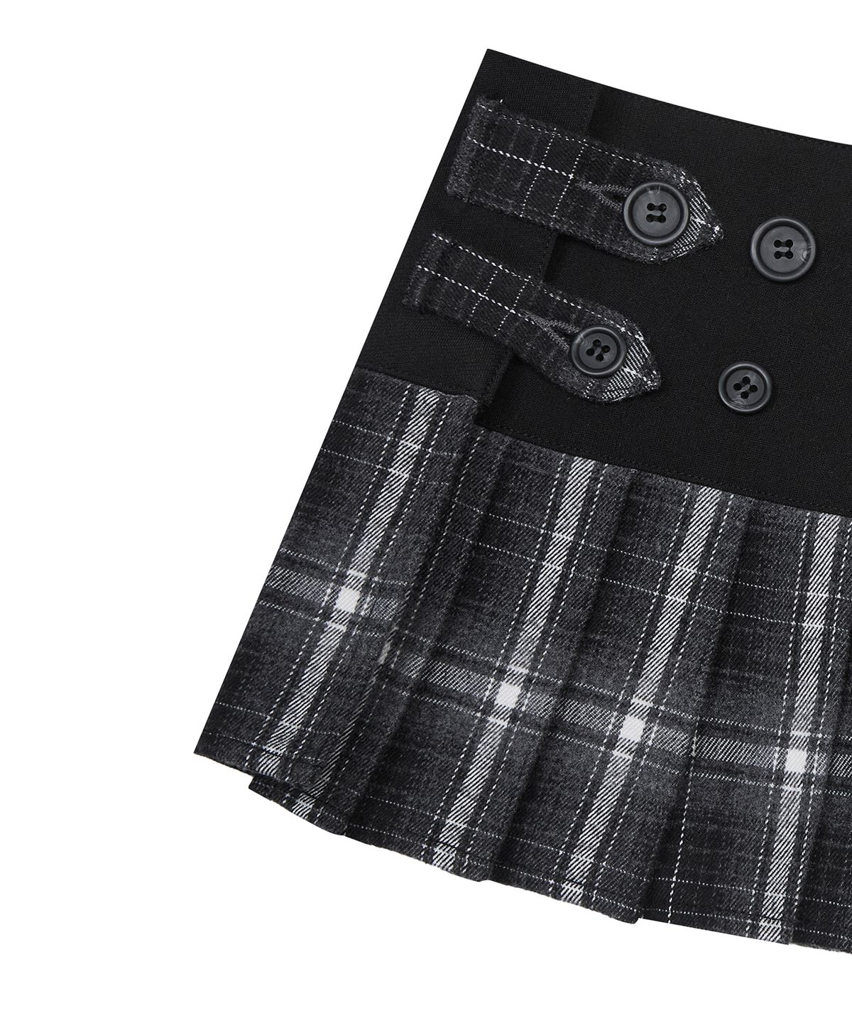 라티젠(LARTIGENT) L19 CHECK PLEATS WRAP SET(BLACK)