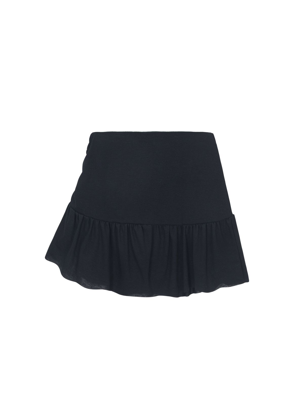 샐러드바구니(SALAD BAGUNI) Ruffle hem skirt - black